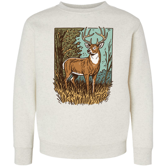 Vintage Deer Toddler Crew Neck Sweatshirt