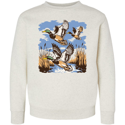 Vintage Ducks Toddler Crew Neck Sweatshirt