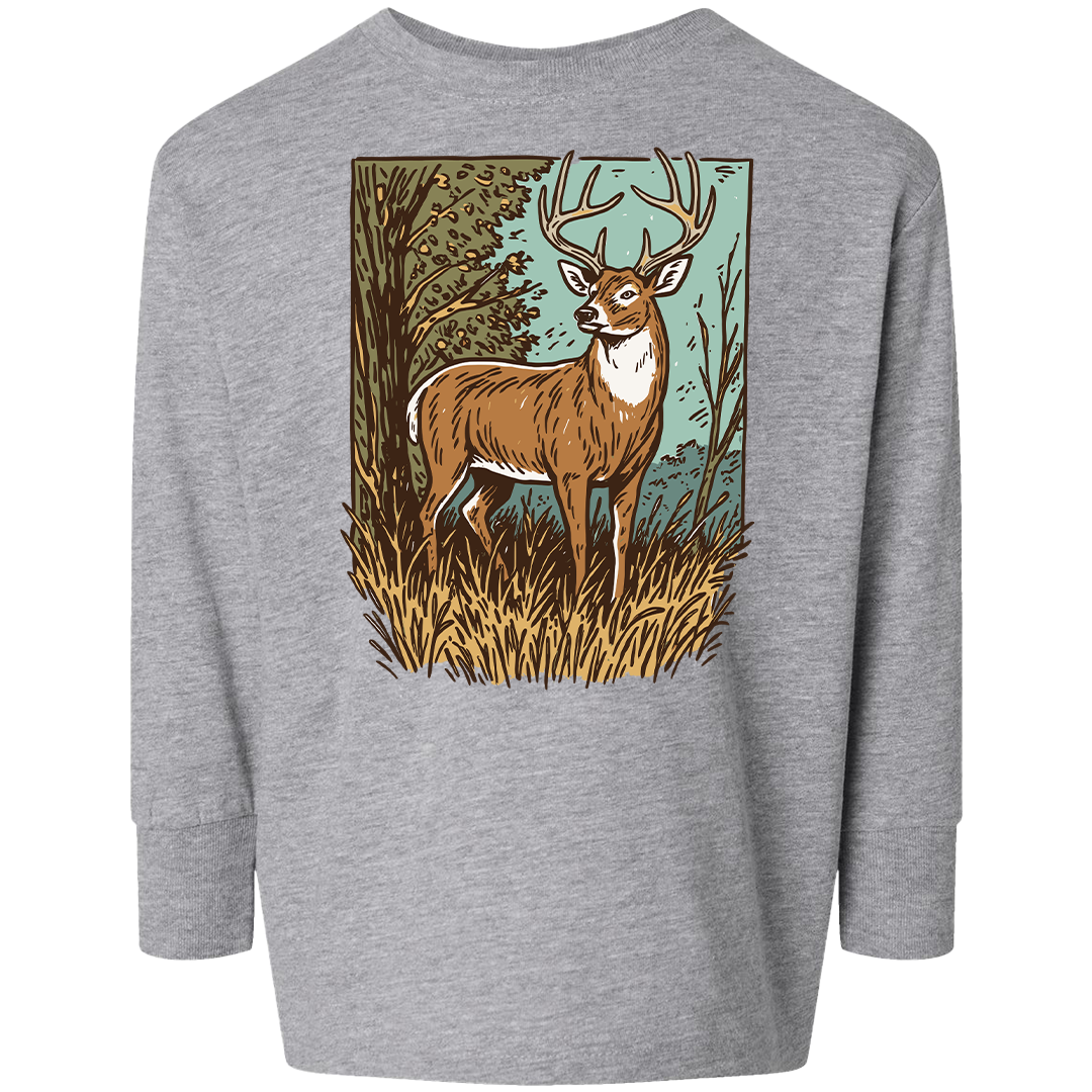 Vintage Deer Kids Long Sleeve Tee