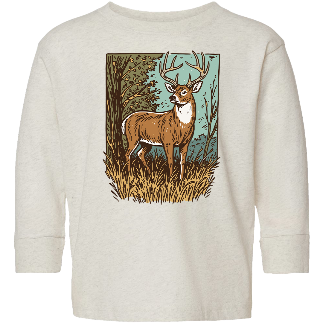 Vintage Deer Toddler Long Sleeve Tee