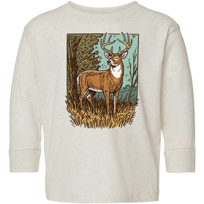 Vintage Deer Toddler Long Sleeve Tee