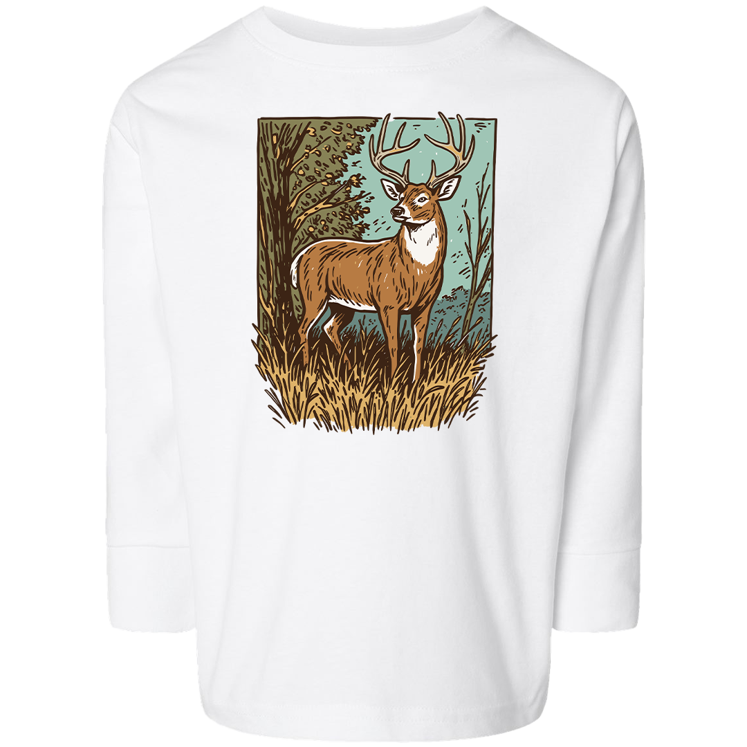 Vintage Deer Toddler Long Sleeve Tee
