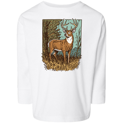 Vintage Deer Toddler Long Sleeve Tee