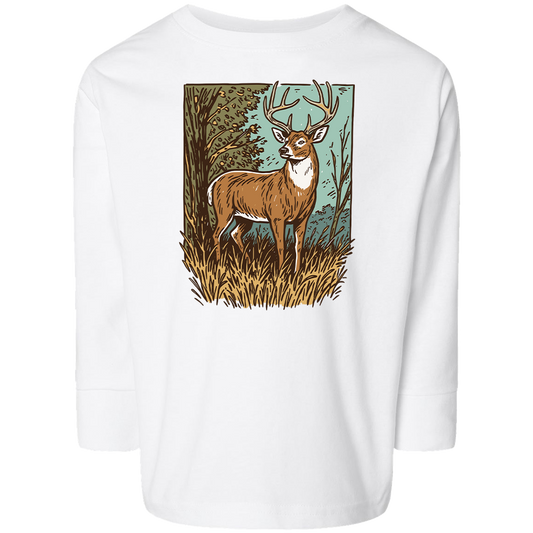 Vintage Deer Kids Long Sleeve Tee