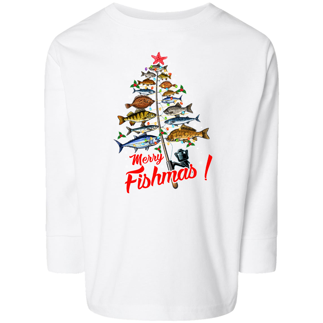 Merry Fishmas Toddler Long Sleeve Tee
