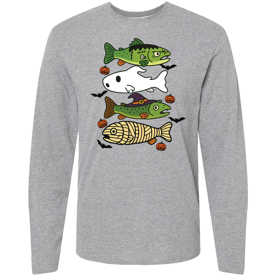 Halloween Fish Adult Long Sleeve Tee