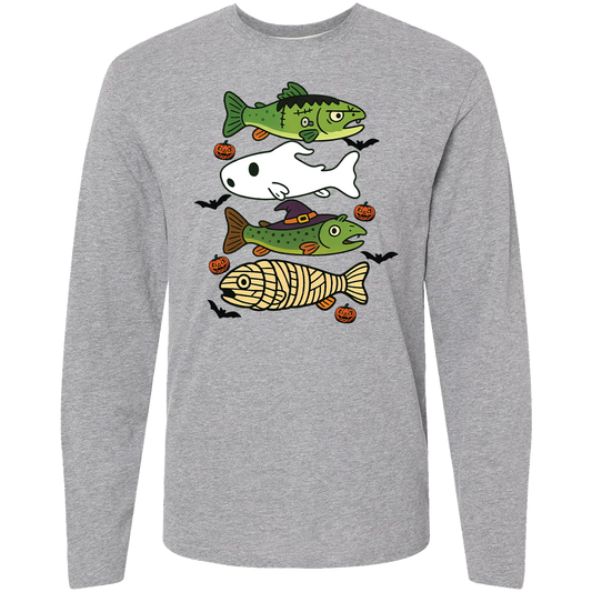 Halloween Fish Adult Long Sleeve Tee