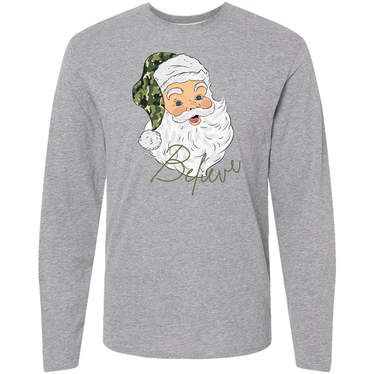 Believe In Santa Adult Long Sleeve Tee