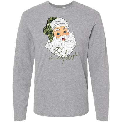 Believe In Santa Adult Long Sleeve Tee