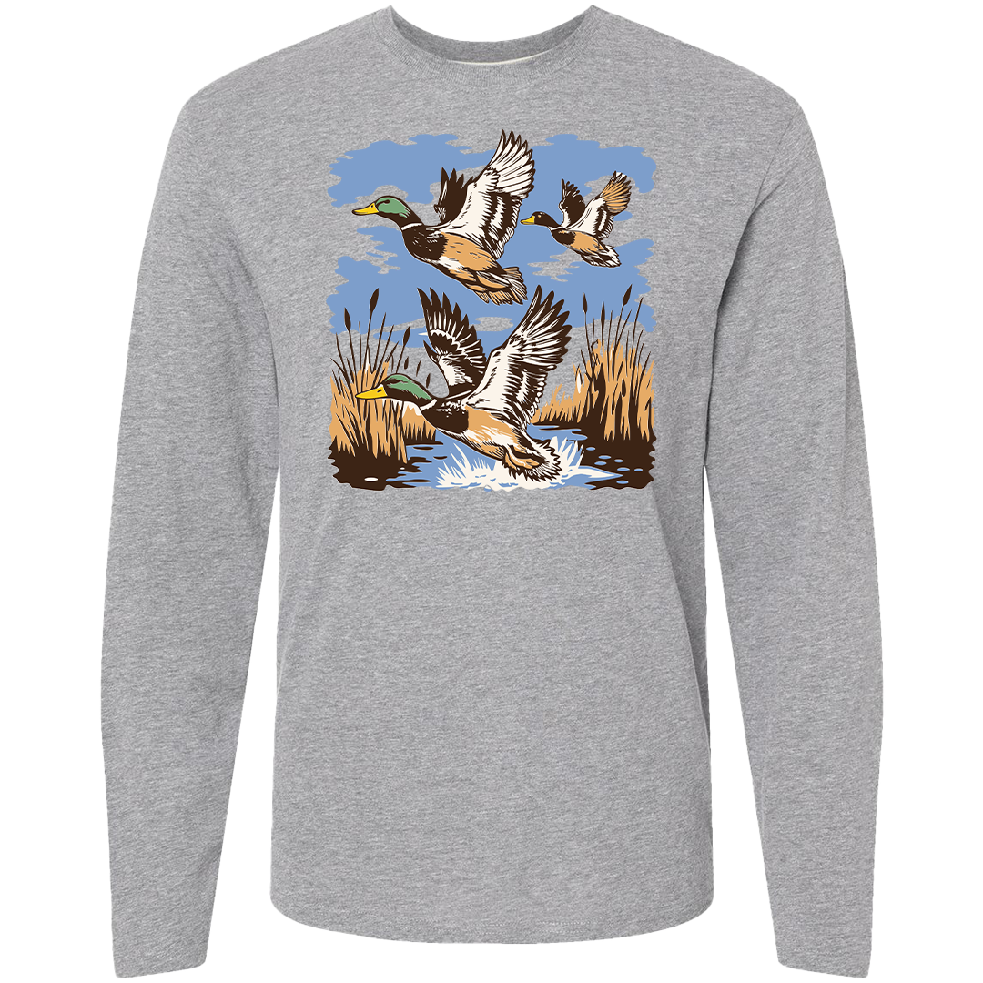Vintage Ducks Adult Long Sleeve Tee
