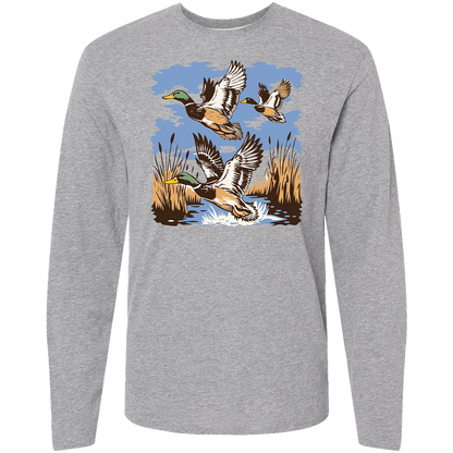 Vintage Ducks Adult Long Sleeve Tee