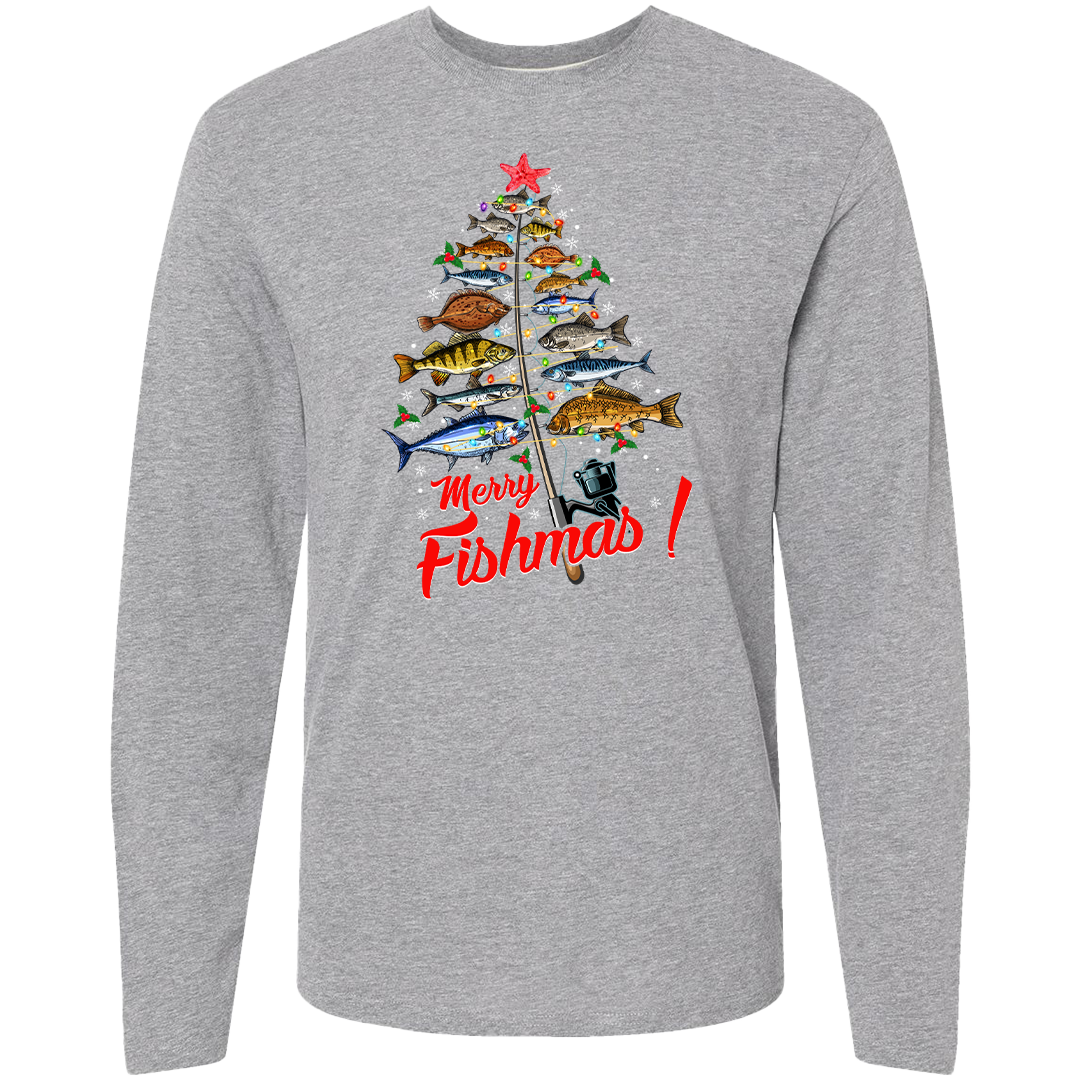 Merry Fishmas Adult Long Sleeve Tee