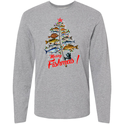 Merry Fishmas Adult Long Sleeve Tee