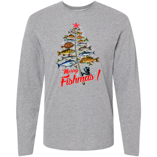 Merry Fishmas Adult Long Sleeve Tee