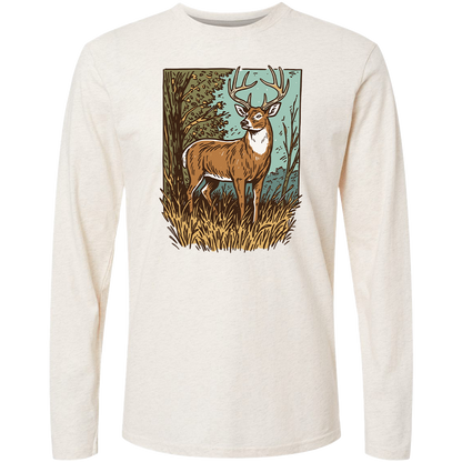 Vintage Deer Adult Long Sleeve Tee