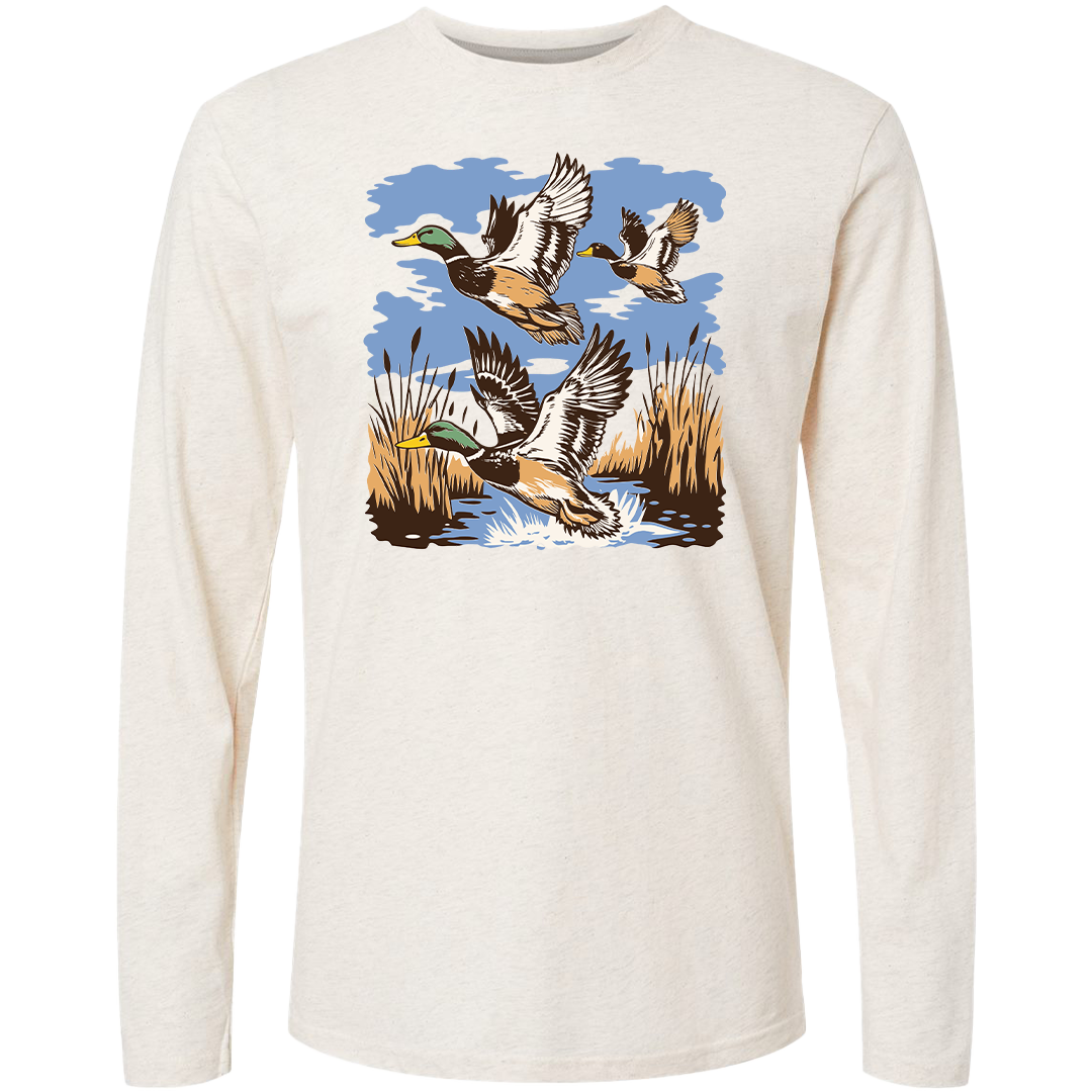 Vintage Ducks Adult Long Sleeve Tee