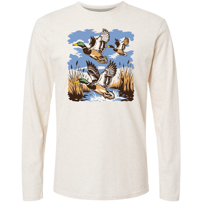 Vintage Ducks Adult Long Sleeve Tee