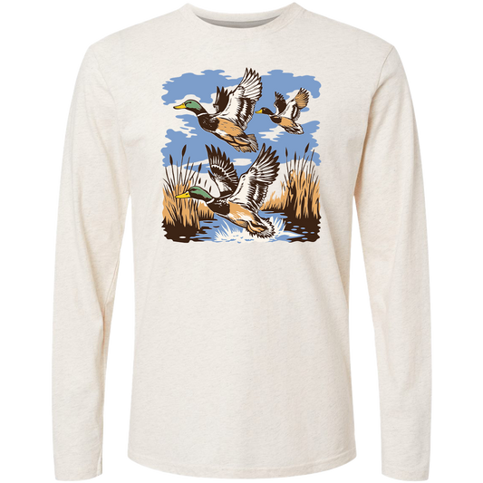 Vintage Ducks Adult Long Sleeve Tee