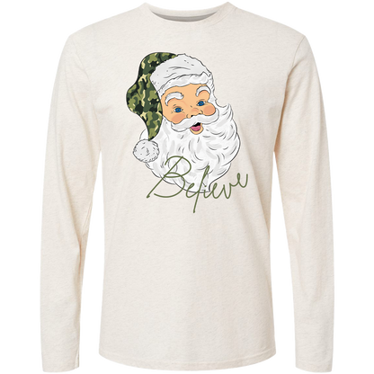 Believe In Santa Adult Long Sleeve Tee