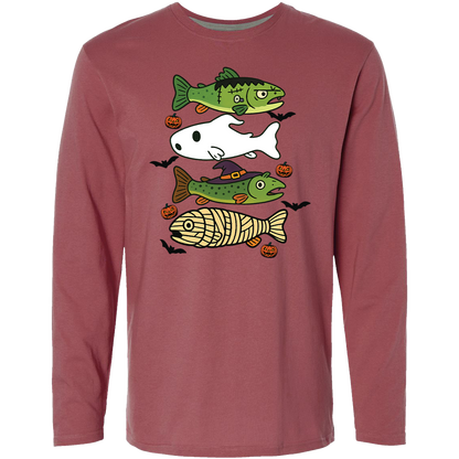 Halloween Fish Adult Long Sleeve Tee