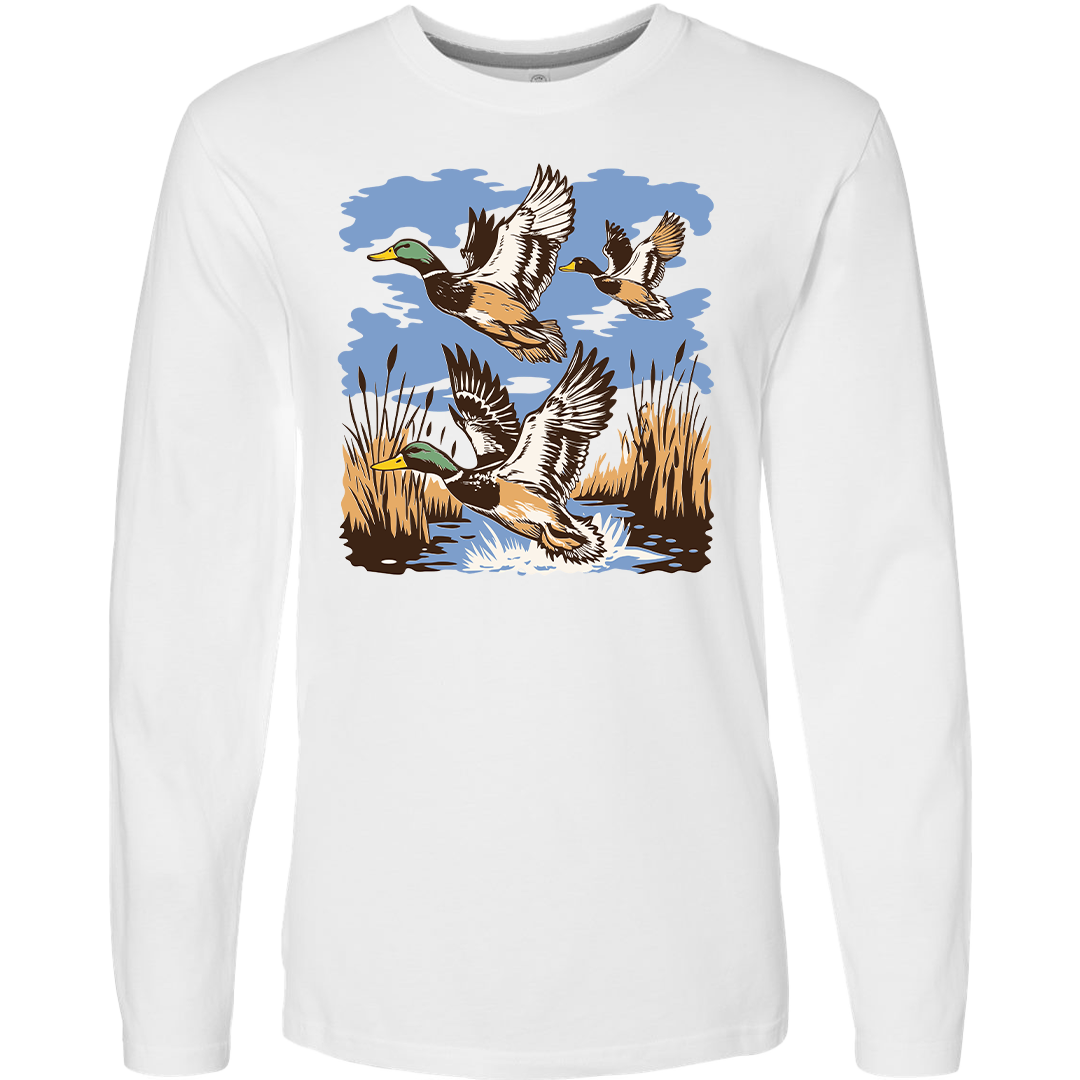 Vintage Ducks Adult Long Sleeve Tee