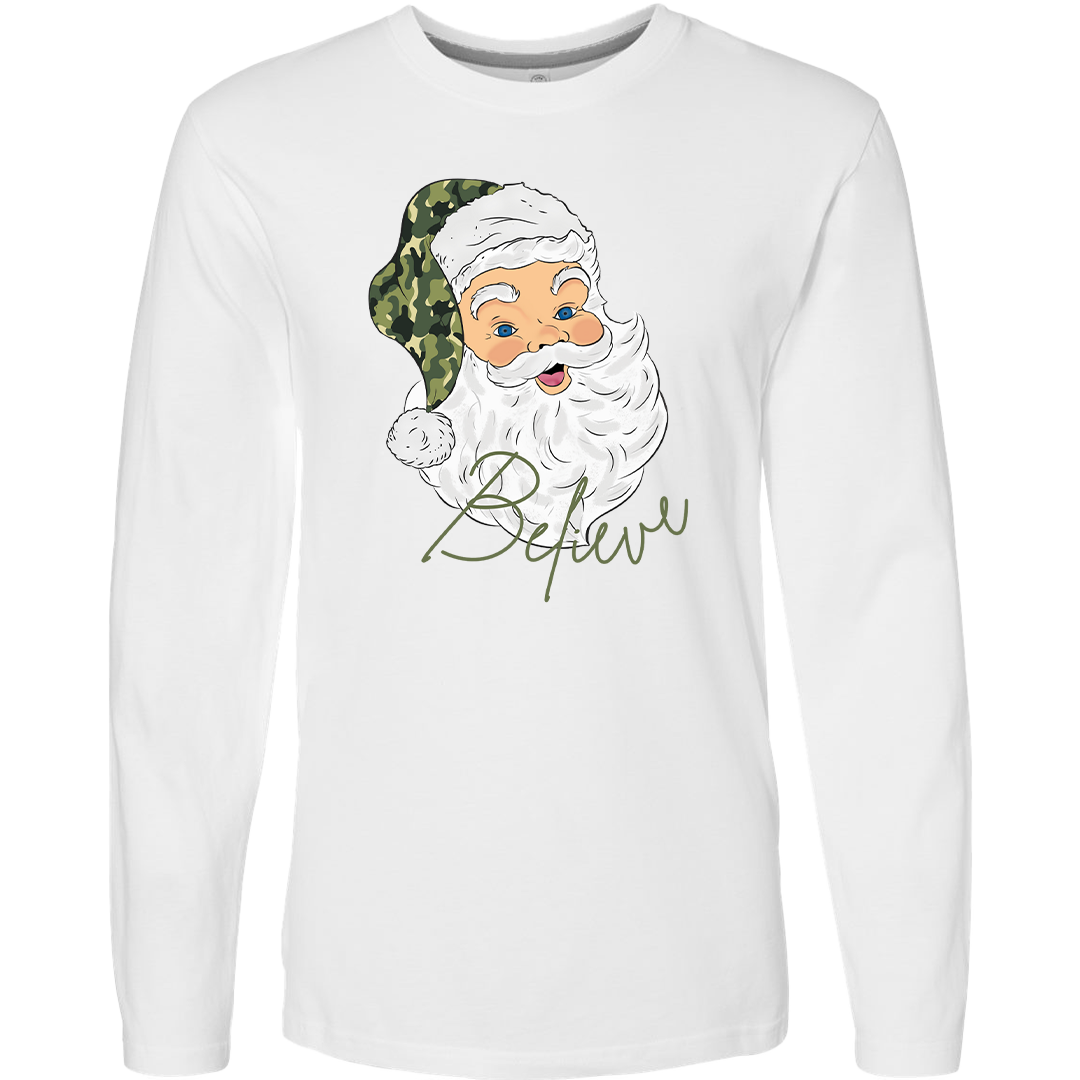 Believe In Santa Adult Long Sleeve Tee