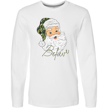 Believe In Santa Adult Long Sleeve Tee