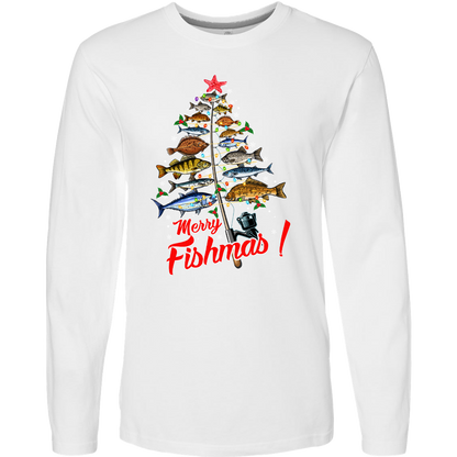 Merry Fishmas Adult Long Sleeve Tee
