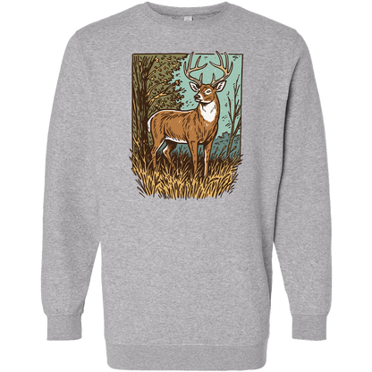 Vintage Deer Adult Crew Neck Sweatshirt