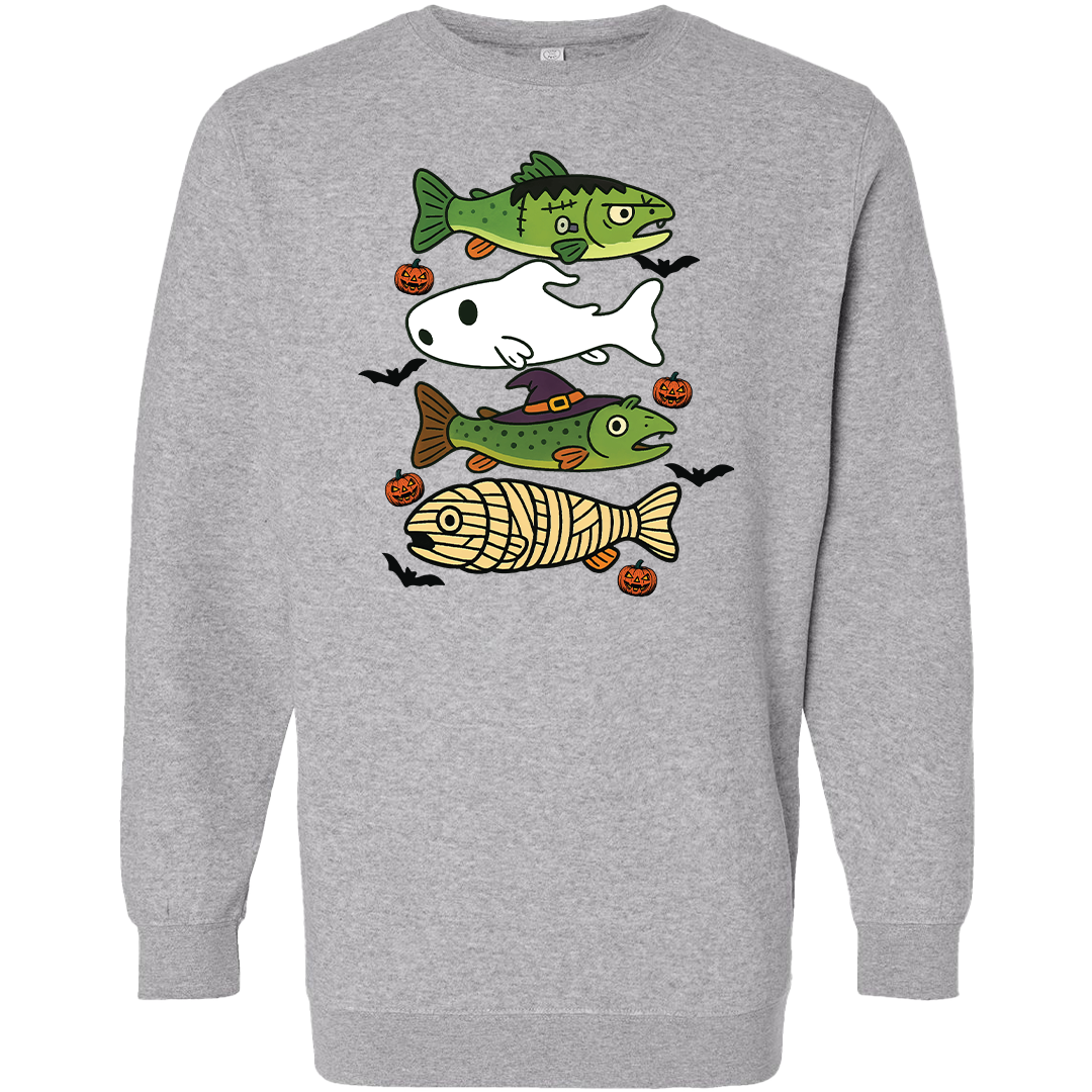Halloween Fish Adult Crew Neck Sweatshirt