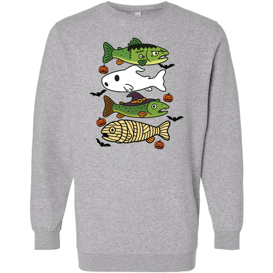 Halloween Fish Adult Crew Neck Sweatshirt