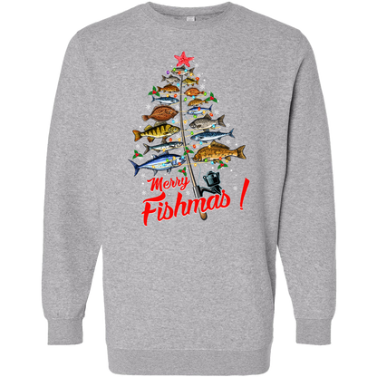 Merry Fishmas Adult Crew Neck Sweatshirt