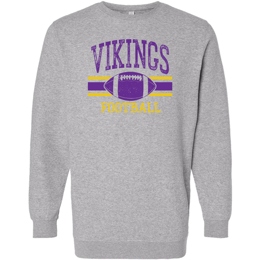 Vikings Football Adult Crew Neck Sweatshirt