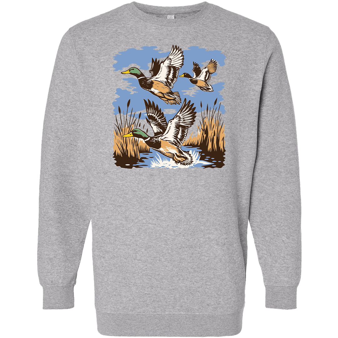 Vintage Ducks Adult Crew Neck Sweatshirt
