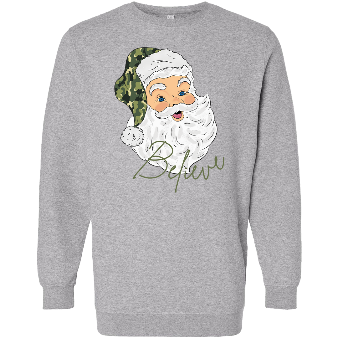 Believe In Santa Adult Crew Neck Sweatshirt