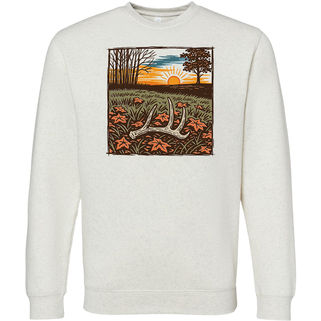 Antler Shed Adult Crew Neck Sweatshirt