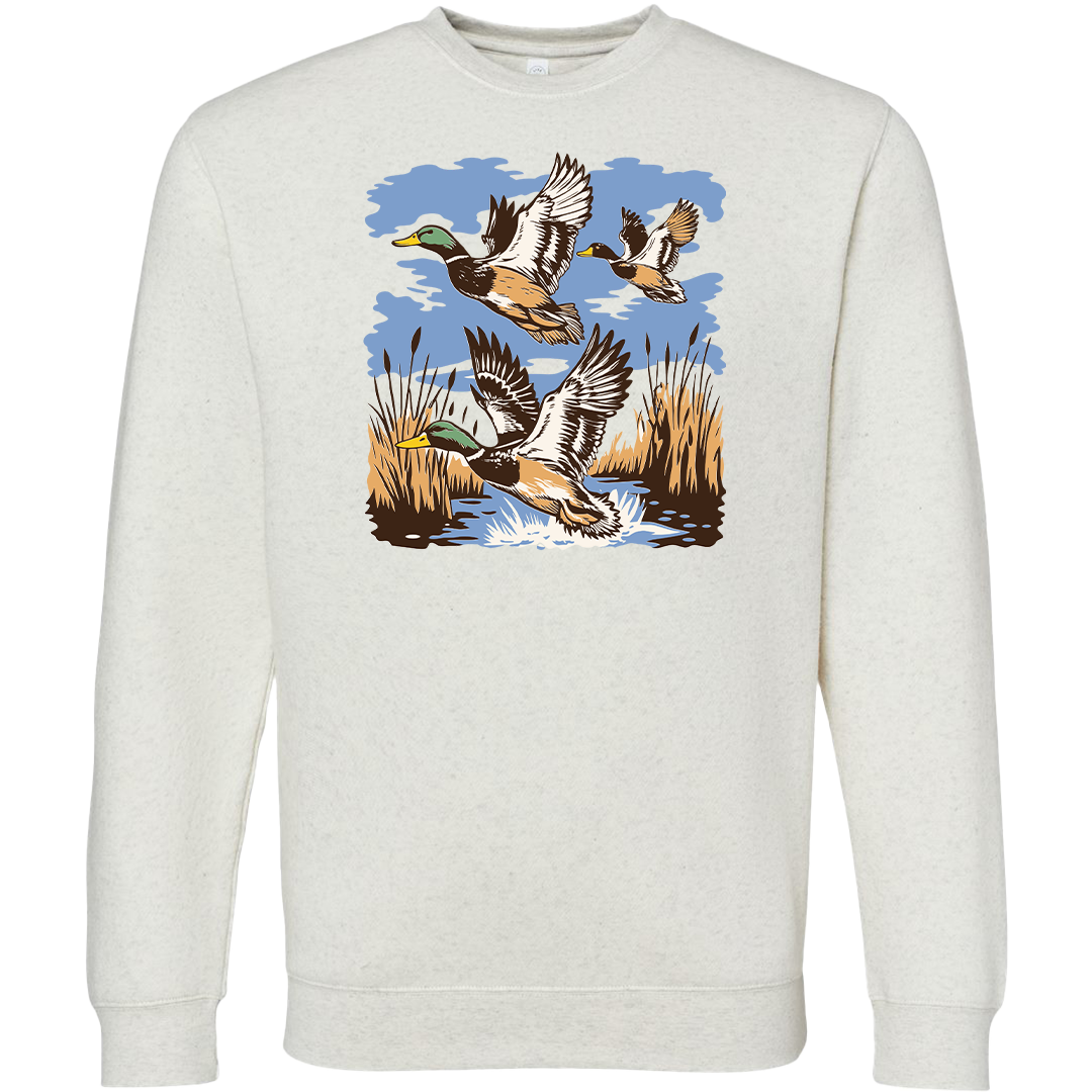 Vintage Ducks Adult Crew Neck Sweatshirt
