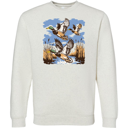 Vintage Ducks Adult Crew Neck Sweatshirt