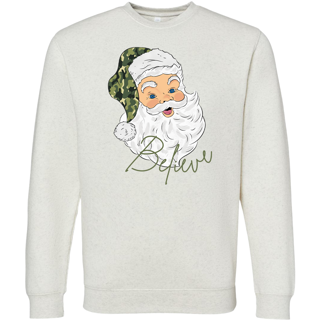 Believe In Santa Adult Crew Neck Sweatshirt
