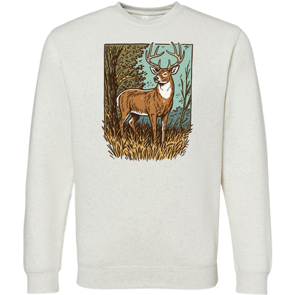 Vintage Deer Adult Crew Neck Sweatshirt