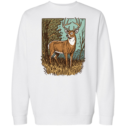 Vintage Deer Adult Crew Neck Sweatshirt