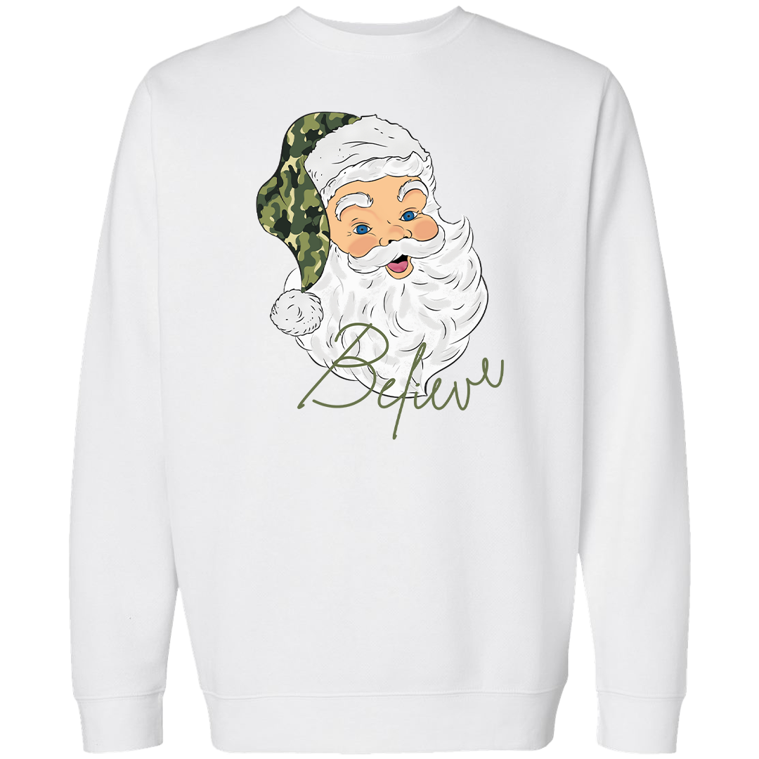 Believe In Santa Adult Crew Neck Sweatshirt