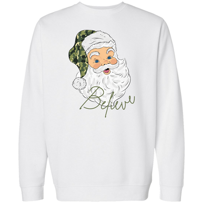Believe In Santa Adult Crew Neck Sweatshirt