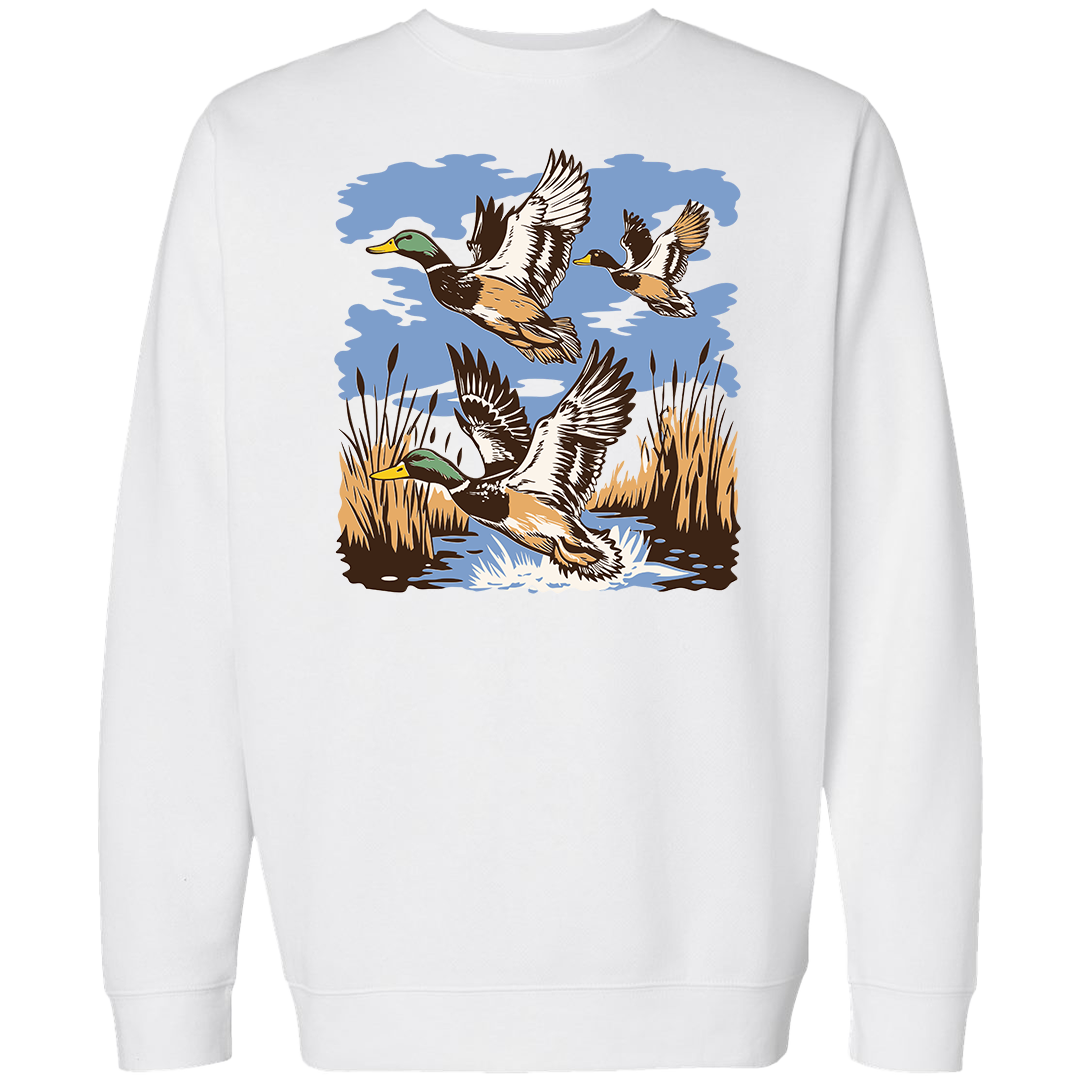 Vintage Ducks Adult Crew Neck Sweatshirt