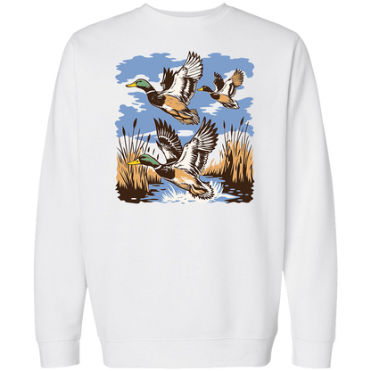 Vintage Ducks Adult Crew Neck Sweatshirt