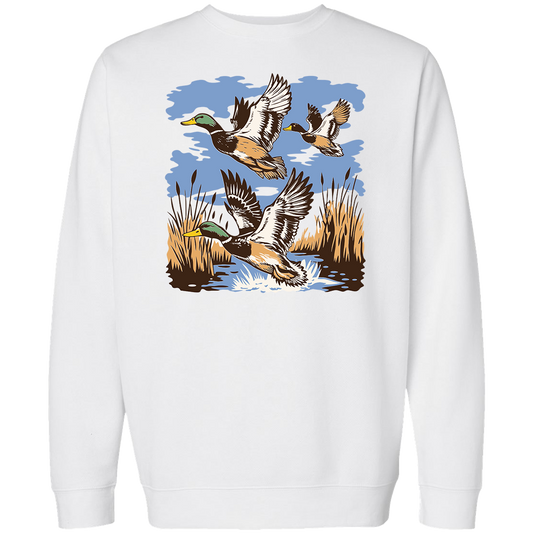Vintage Ducks Adult Crew Neck Sweatshirt
