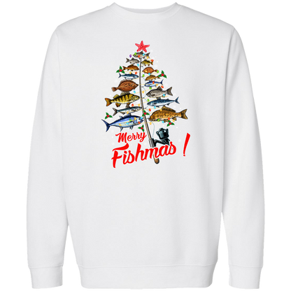 Merry Fishmas Adult Crew Neck Sweatshirt