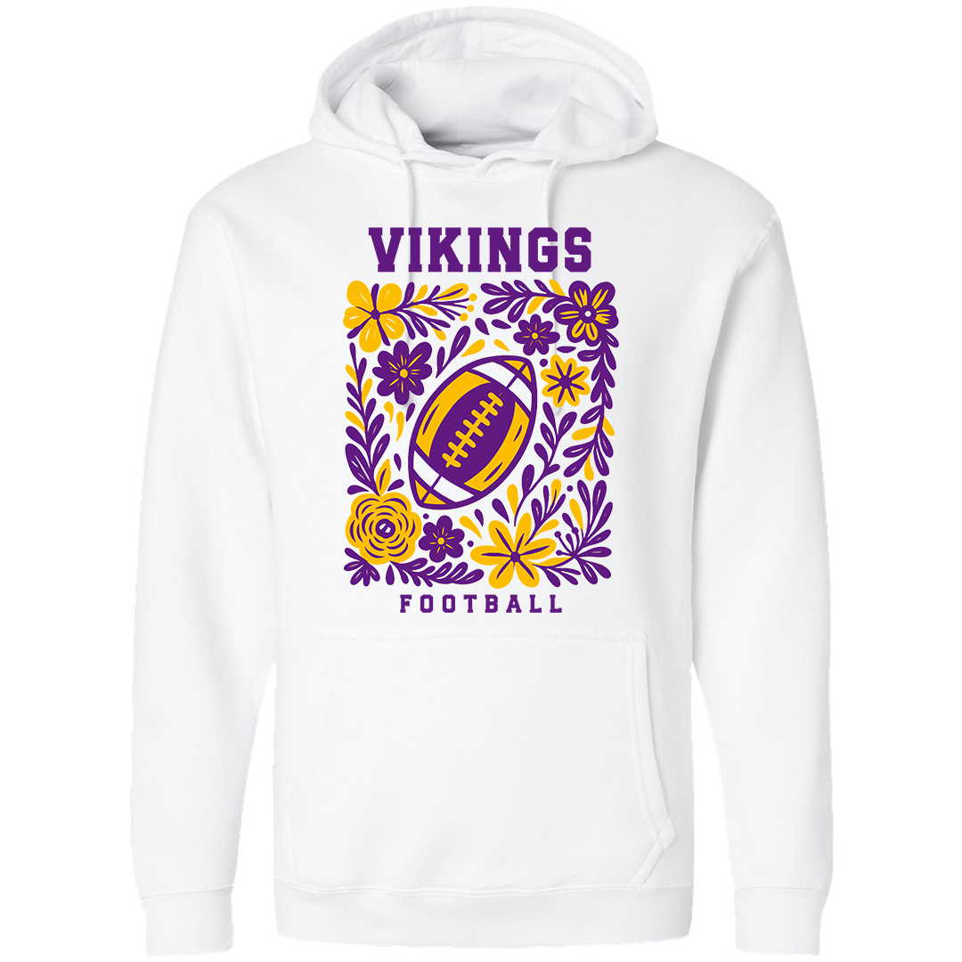 Vikings Floral Adult Hoodie