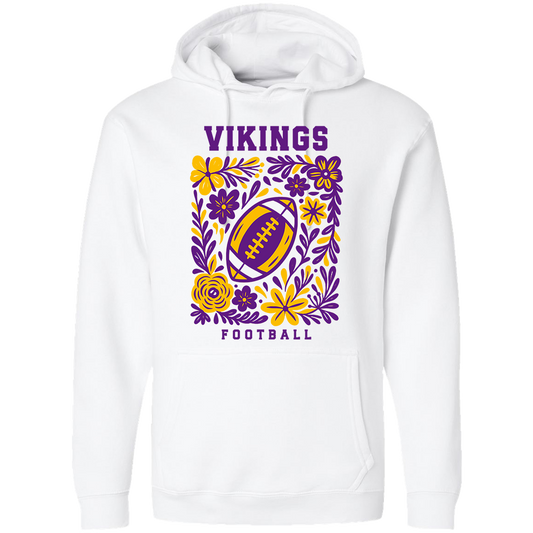 Vikings Floral Adult Hoodie