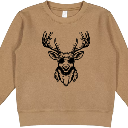 Cool Deer Toddler Crew Neck Sweatshirt